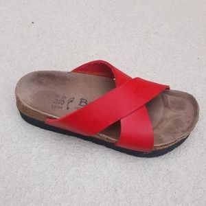BIRKENSTOCK BETULA Red Criss Cross Cork  Sandal